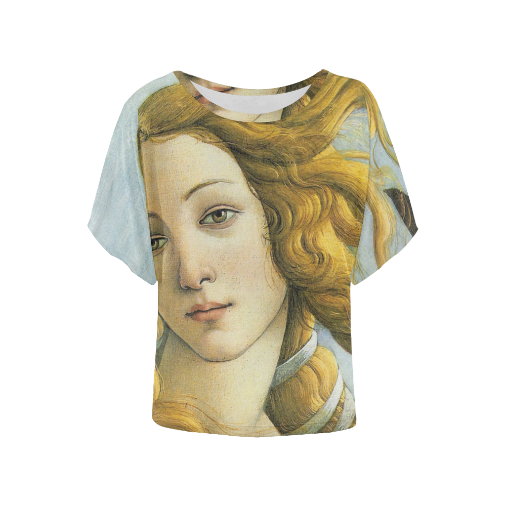 Botticelli Birth of Venus Fine Art Women's Batwing-Sleeved Blouse T shirt (Model T44)