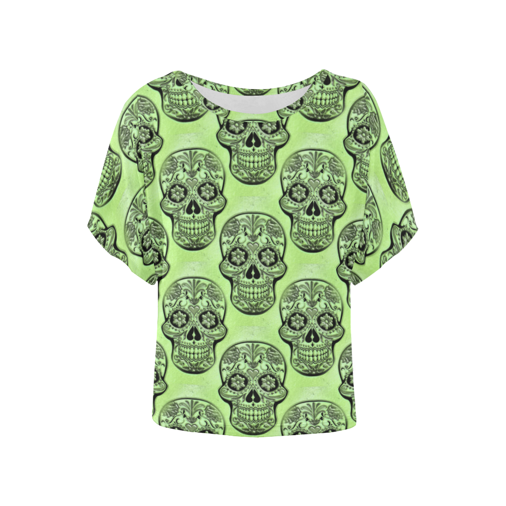 Skull20170513_by_JAMColors Women's Batwing-Sleeved Blouse T shirt (Model T44)