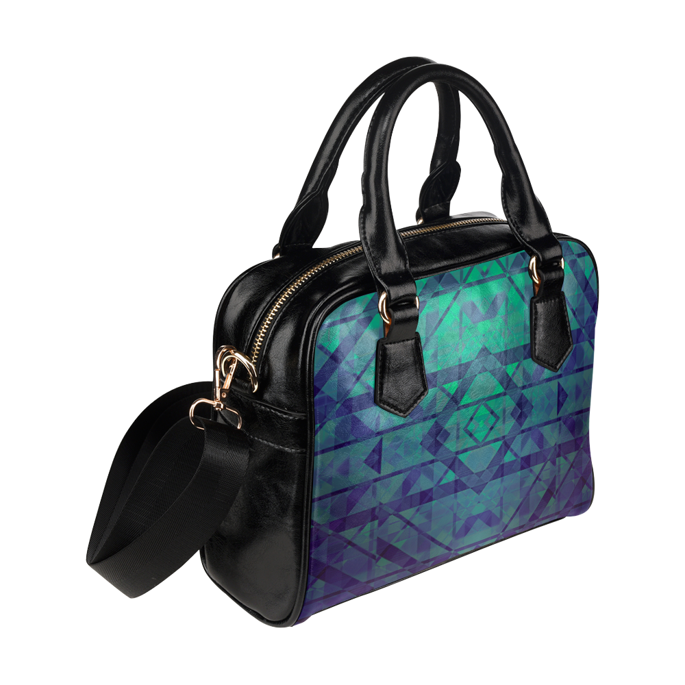 Sci-Fi Dream Blue Geometric design Shoulder Handbag (Model 1634)