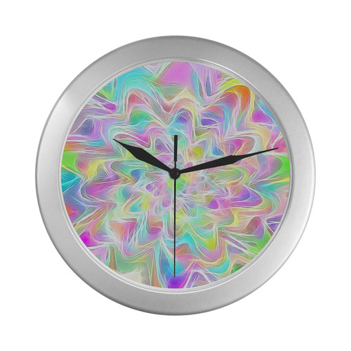 summer breeze A by FeelGood Silver Color Wall Clock