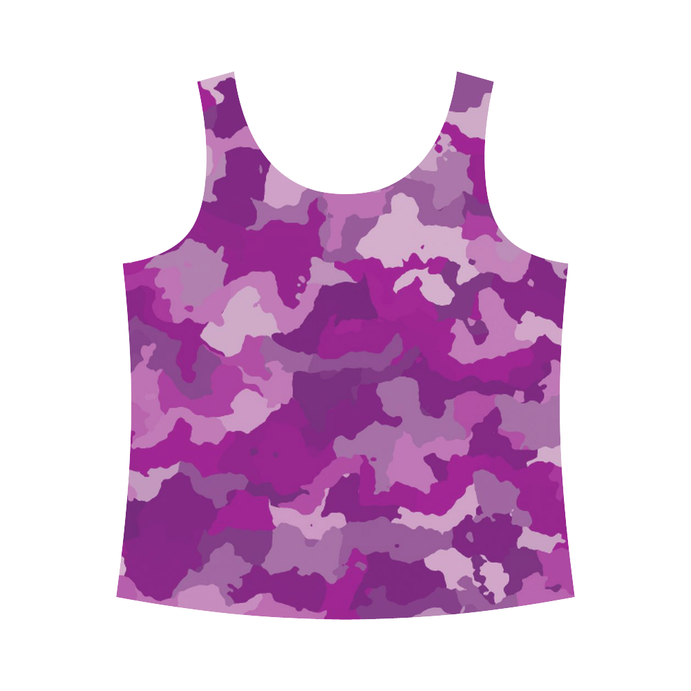 camouflage purple All Over Print Tank Top for Women (Model T43)