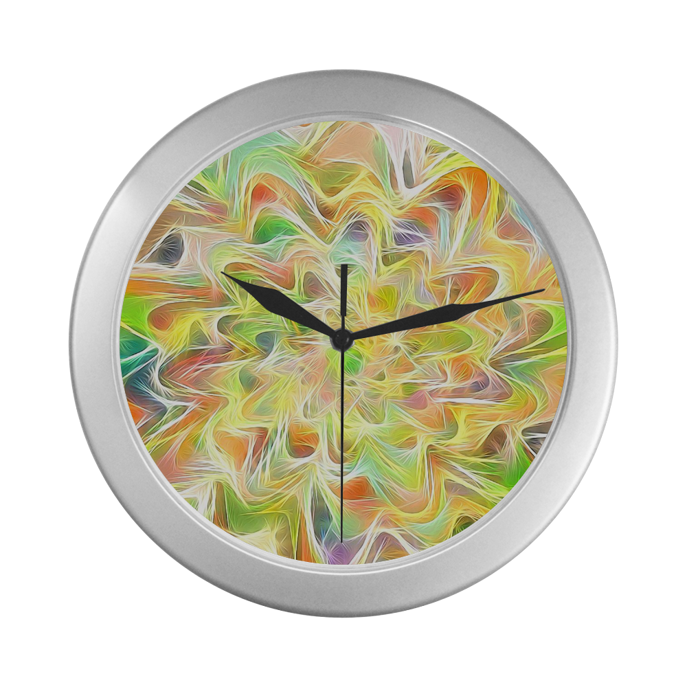 summer breeze B by FeelGood Silver Color Wall Clock