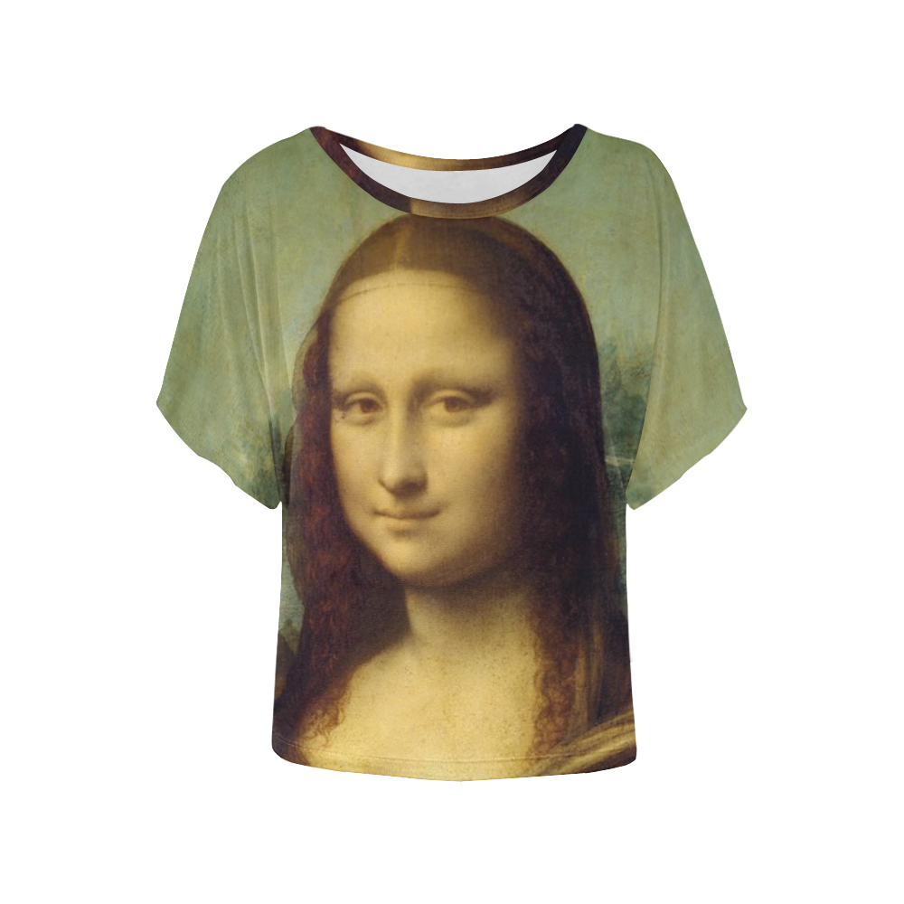 Mona Lisa Leonardo da Vinci Fine Art Women's Batwing-Sleeved Blouse T shirt (Model T44)