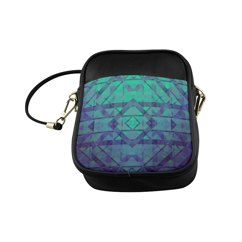 Sci-Fi Dream Blue Geometric design Sling Bag (Model 1627)