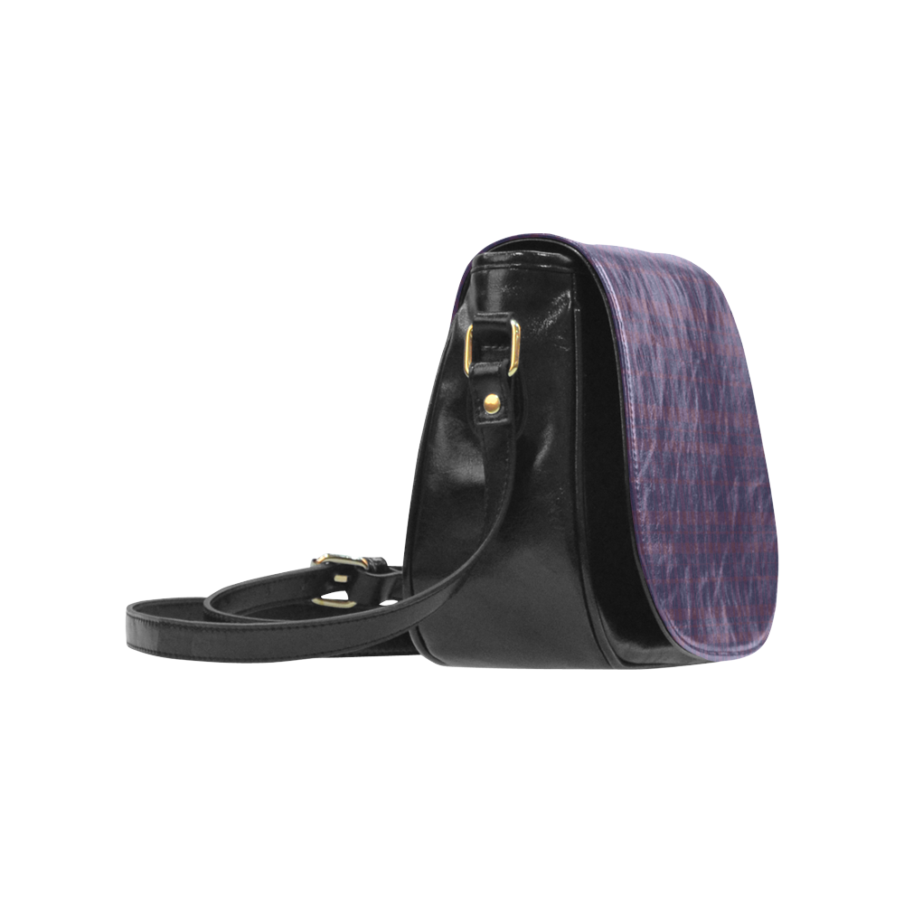 Purple Plaid Rock Style Classic Saddle Bag/Large (Model 1648)