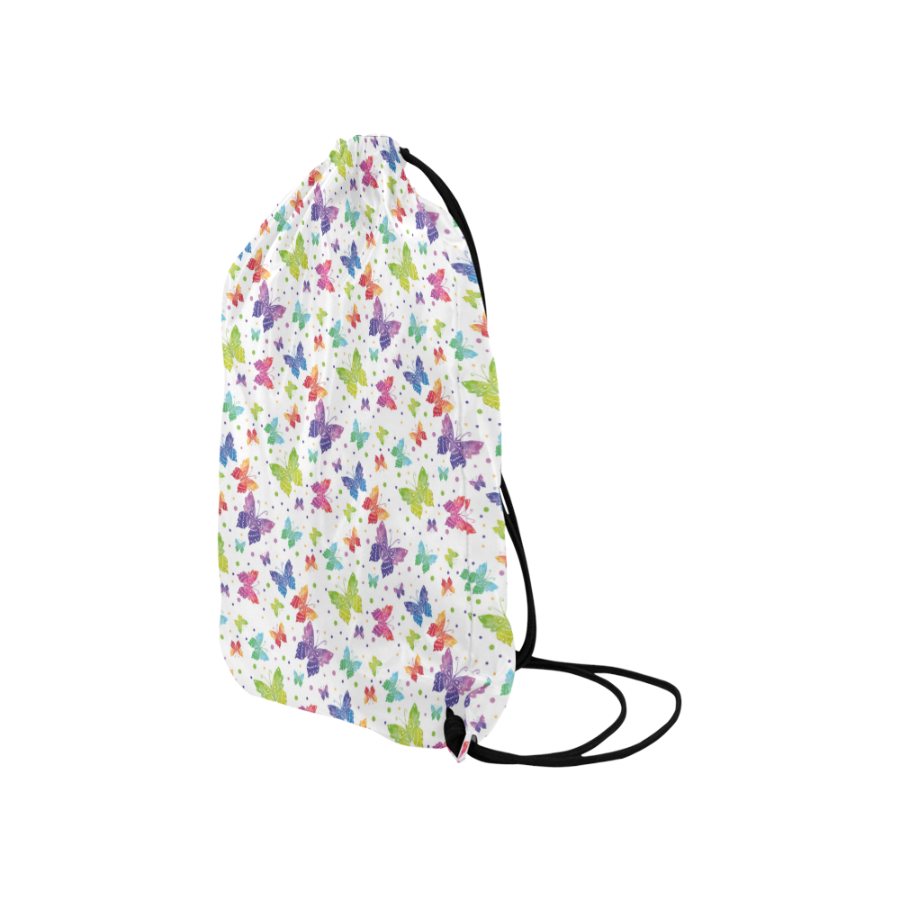 Colorful Butterflies Small Drawstring Bag Model 1604 (Twin Sides) 11"(W) * 17.7"(H)