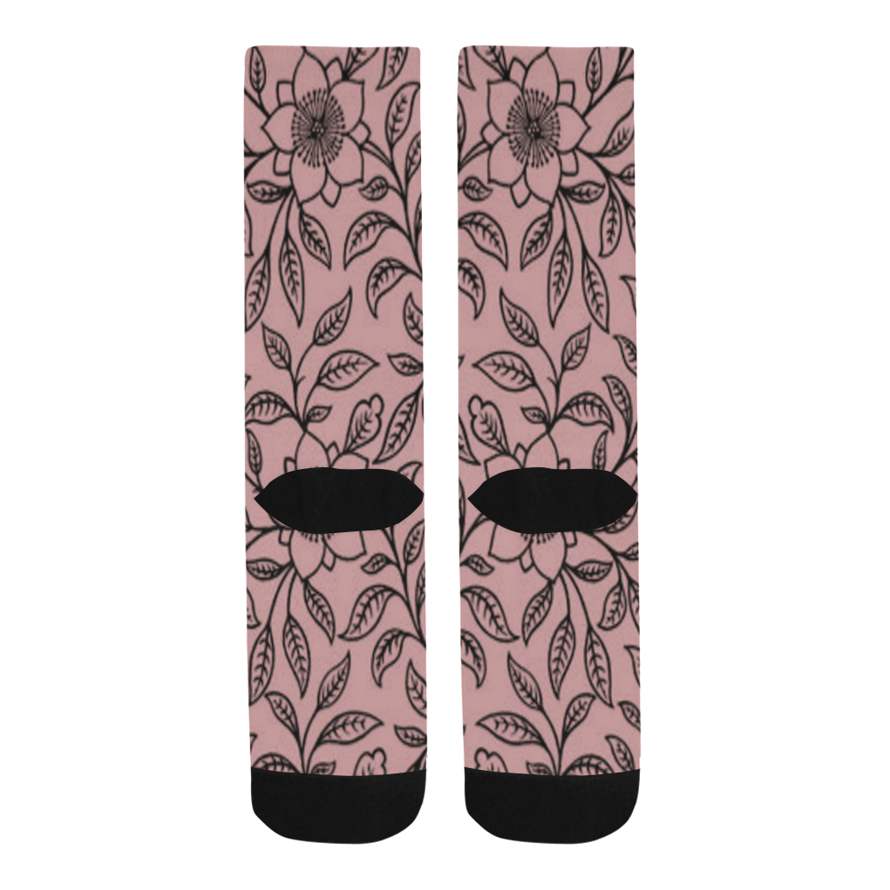 Vintage Lace Floral Bridal Rose Trouser Socks