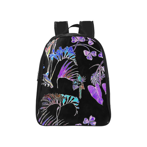 Flowers and Birds B by JamColors School Backpack (Model 1601)(Small)