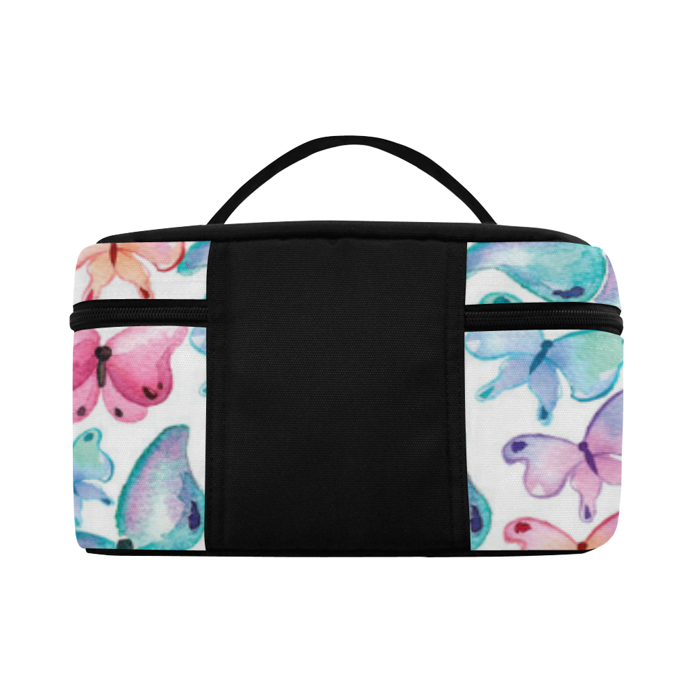 Watercolor Colorful Butterflies Cosmetic Bag/Large (Model 1658)