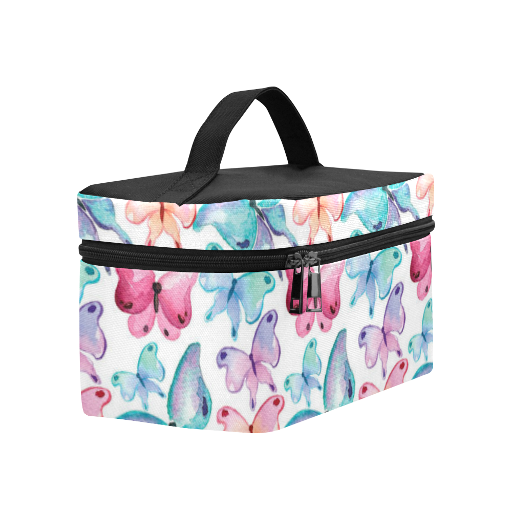 Watercolor Colorful Butterflies Cosmetic Bag/Large (Model 1658)