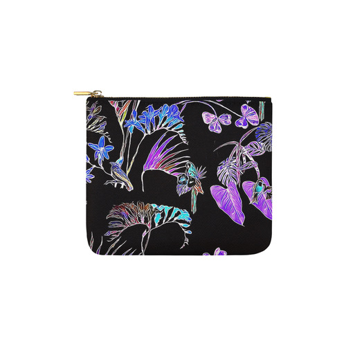 Flowers and Birds B by JamColors Carry-All Pouch 6''x5''