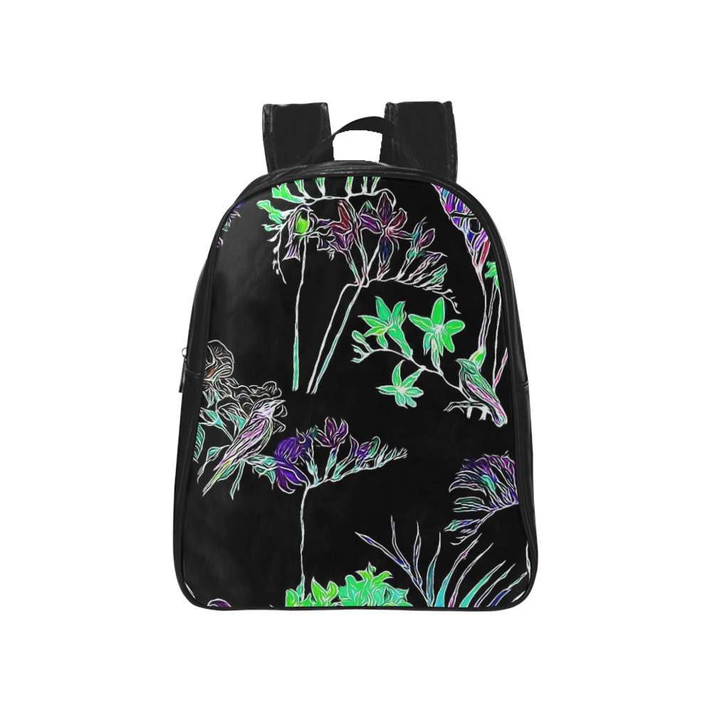 Flowers and Birds C by JamColors School Backpack (Model 1601)(Small)