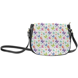 Colorful Butterflies Classic Saddle Bag/Large (Model 1648)