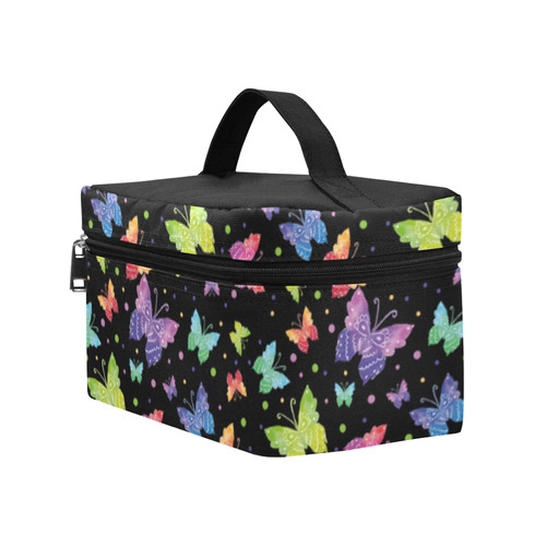 Colorful Butterflies Black Edition Cosmetic Bag/Large (Model 1658)