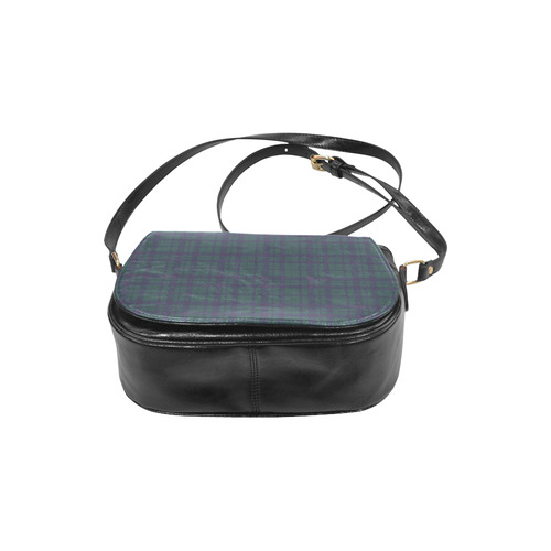 Green Plaid Hipster Style Classic Saddle Bag/Large (Model 1648)
