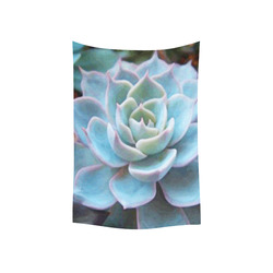 Watercolor Peacock Succulentt Painting Cotton Linen Wall Tapestry 40"x 60"