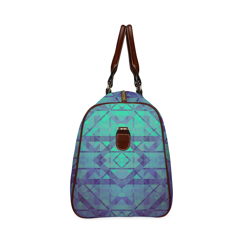 Sci-Fi Dream Blue Geometric design Waterproof Travel Bag/Large (Model 1639)