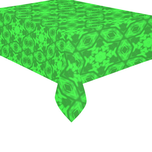 Greenery Kaleidoscope Cotton Linen Tablecloth 60"x 84"