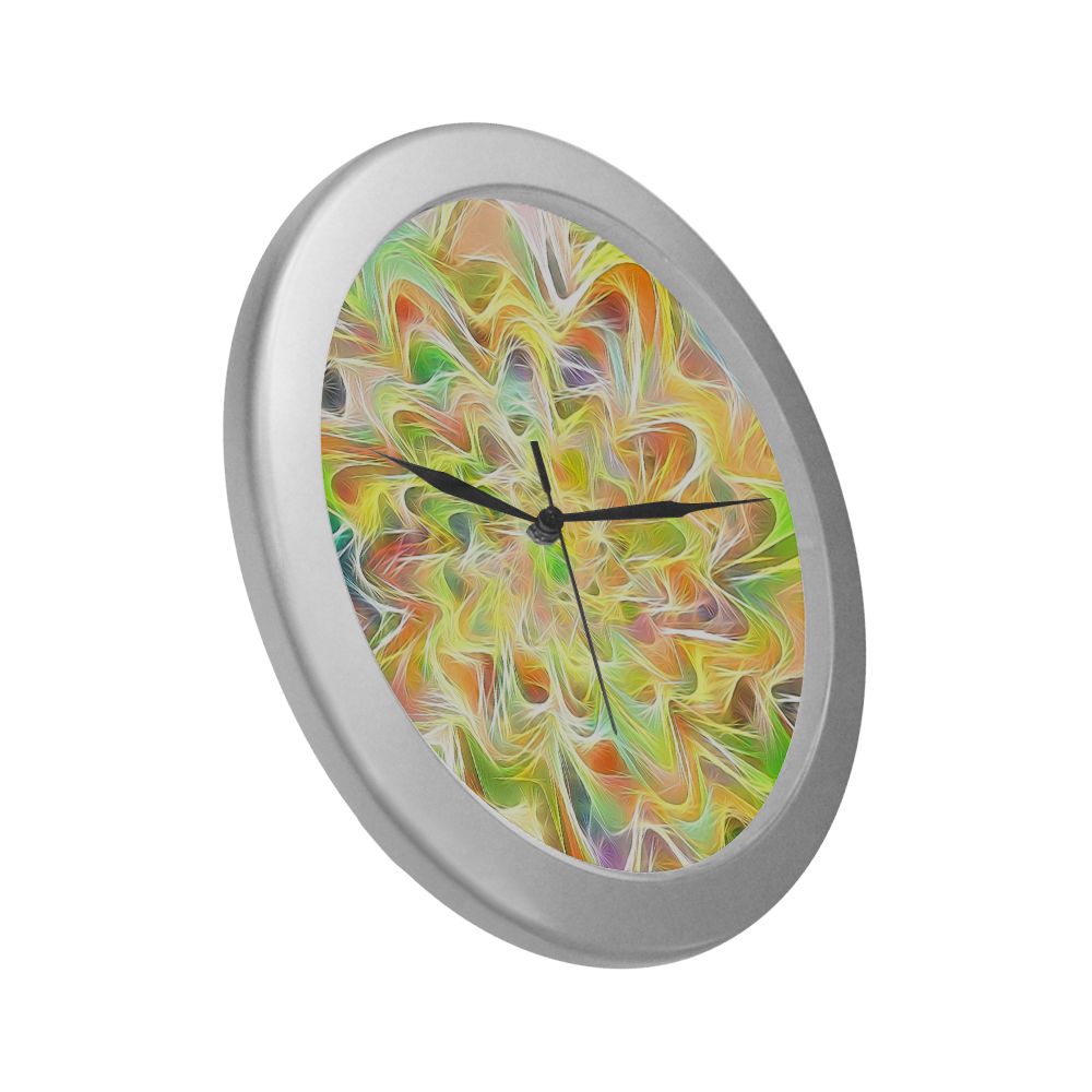 summer breeze B by FeelGood Silver Color Wall Clock