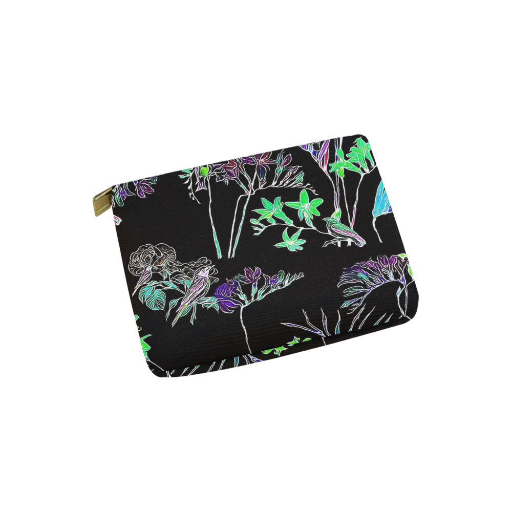 Flowers and Birds C by JamColors Carry-All Pouch 6''x5''