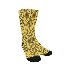 Vintage Lace Floral Primrose Yellow Trouser Socks