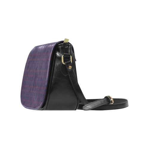 Purple Plaid Rock Style Classic Saddle Bag/Large (Model 1648)