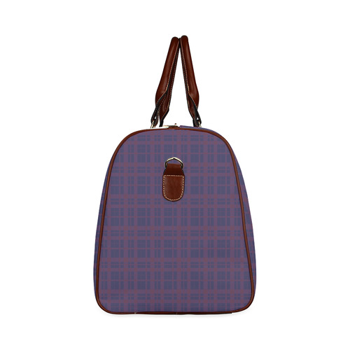 Purple Plaid Rock Style Waterproof Travel Bag/Large (Model 1639)
