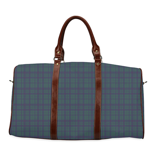 Green Plaid Rock Style Waterproof Travel Bag/Large (Model 1639)