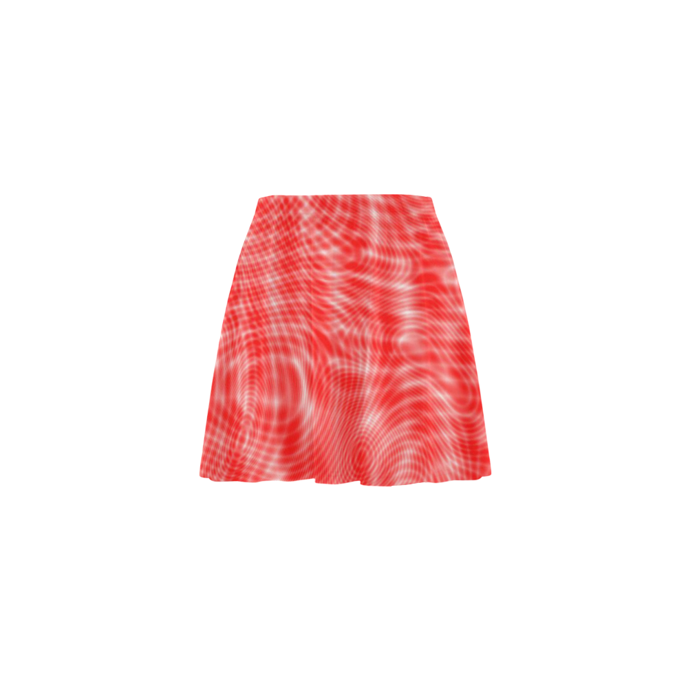 abstract moire red Mini Skating Skirt (Model D36)