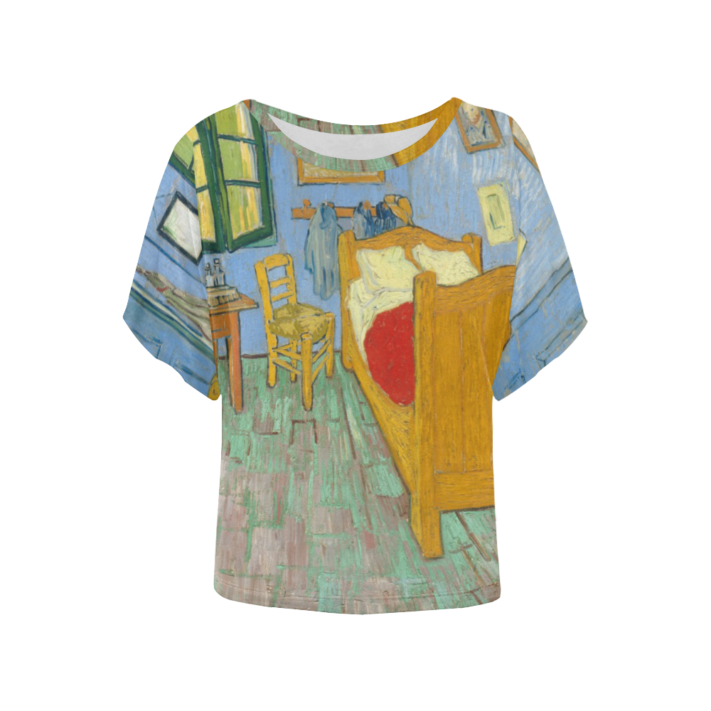 Van Gogh Bedroom in Arles Women's Batwing-Sleeved Blouse T shirt (Model T44)