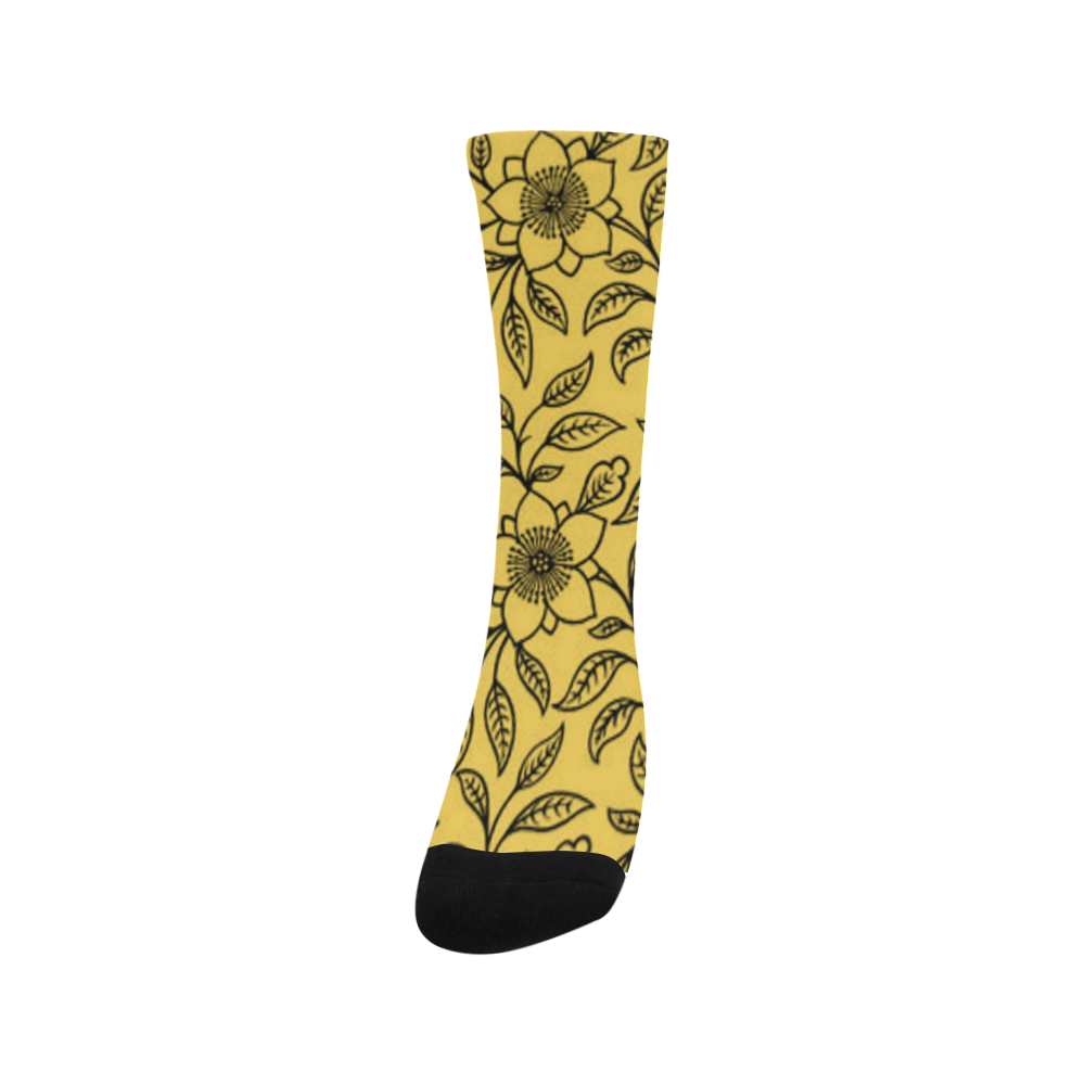 Vintage Lace Floral Primrose Yellow Trouser Socks