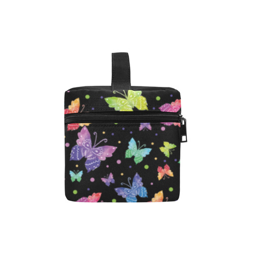 Colorful Butterflies Black Edition Cosmetic Bag/Large (Model 1658)