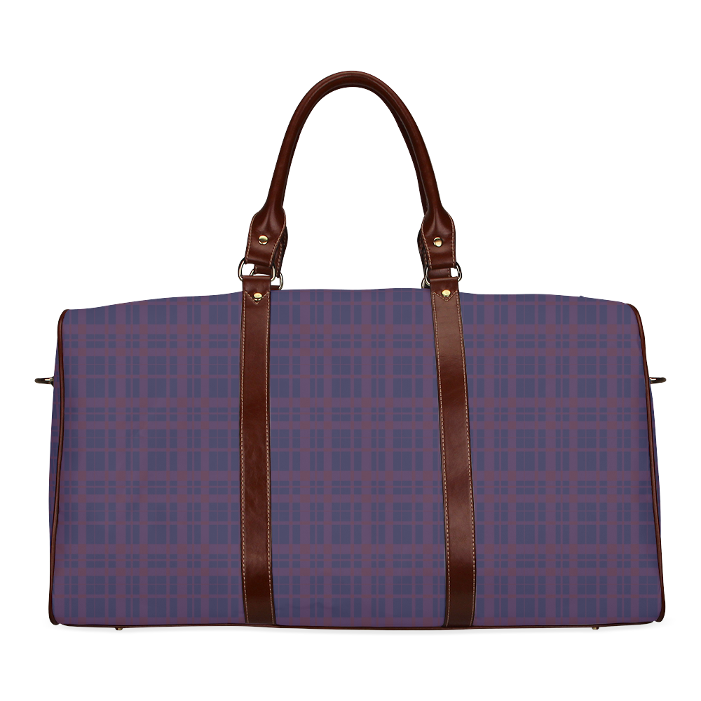 Purple Plaid Rock Style Waterproof Travel Bag/Large (Model 1639)