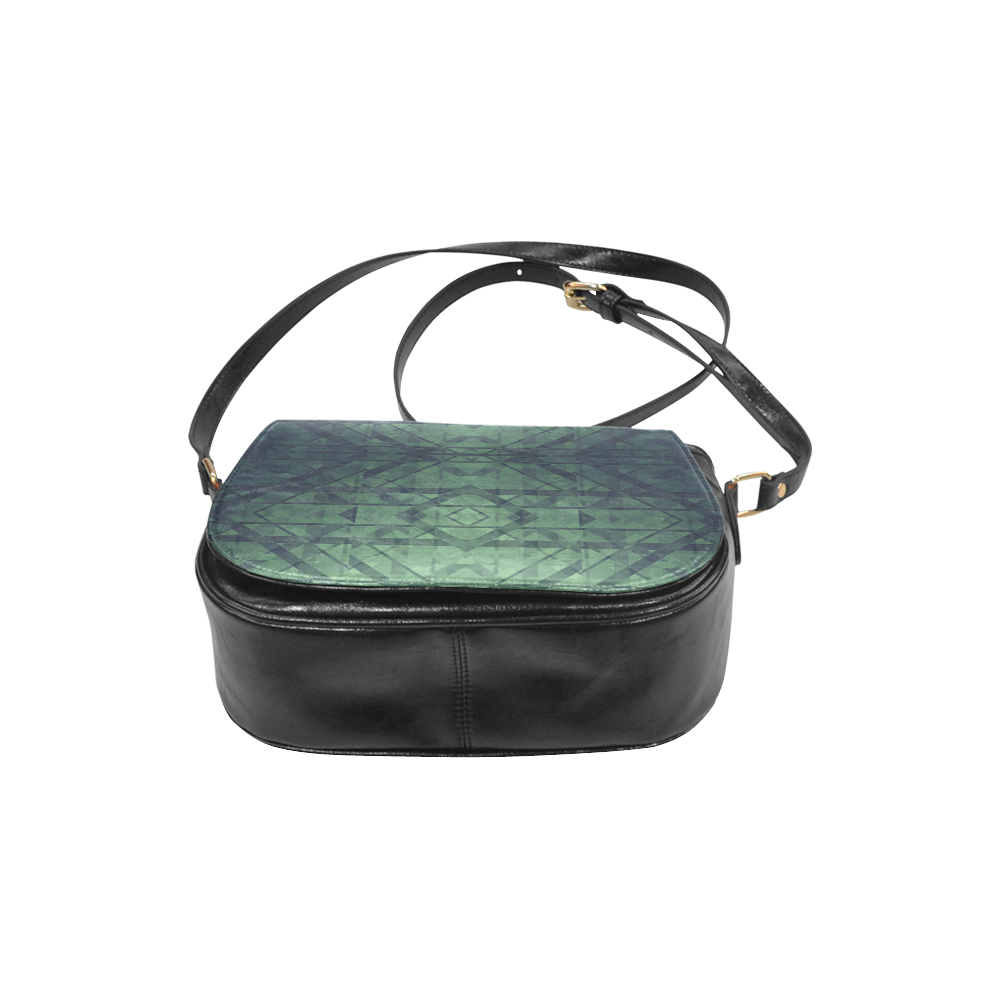 Sci-Fi Green Monster  Geometric design Classic Saddle Bag/Large (Model 1648)