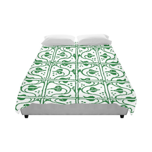 Green Leaf and Vines Duvet Cover 86"x70" ( All-over-print)
