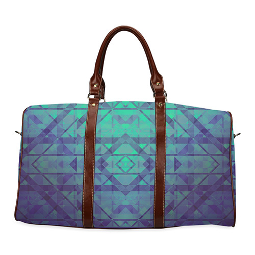 Sci-Fi Dream Blue Geometric design Waterproof Travel Bag/Large (Model 1639)