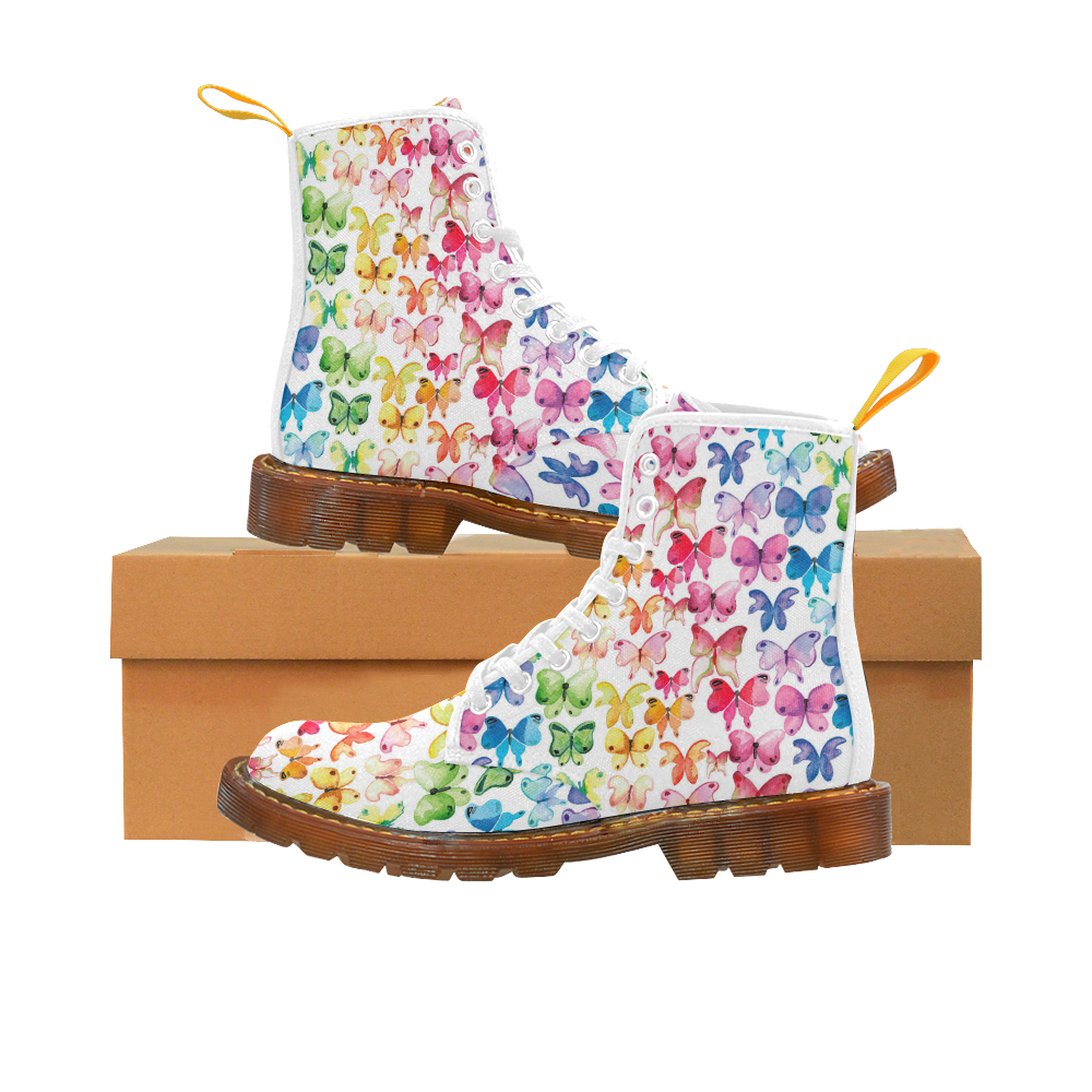 Rainbow Butterflies Martin Boots For Women Model 1203H