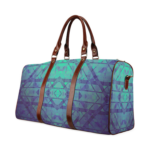 Sci-Fi Dream Blue Geometric design Waterproof Travel Bag/Large (Model 1639)