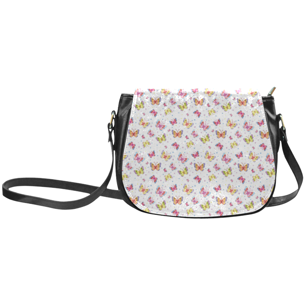 Watercolor Butterflies Classic Saddle Bag/Small (Model 1648)