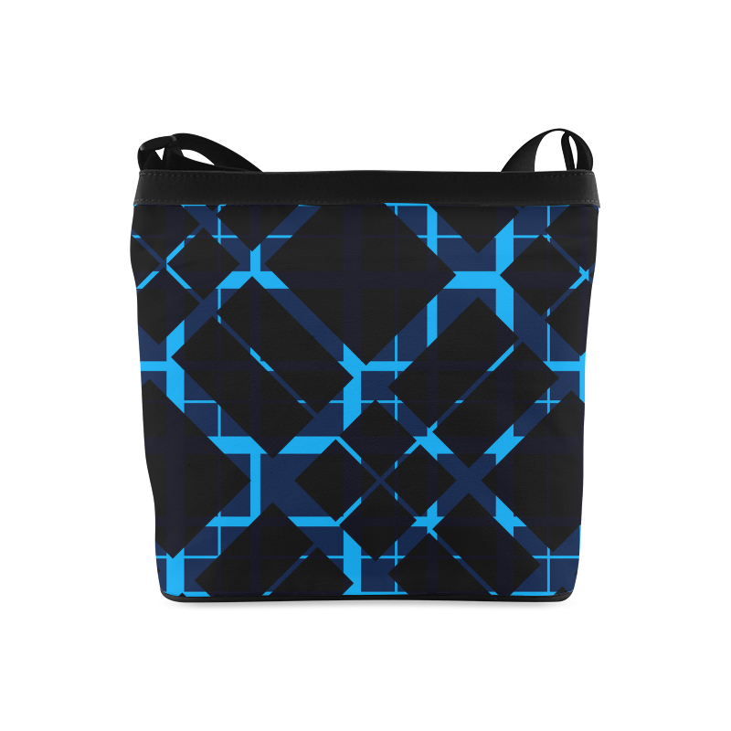 Diagonal Blue & Black Plaid Modern Style Crossbody Bags (Model 1613)