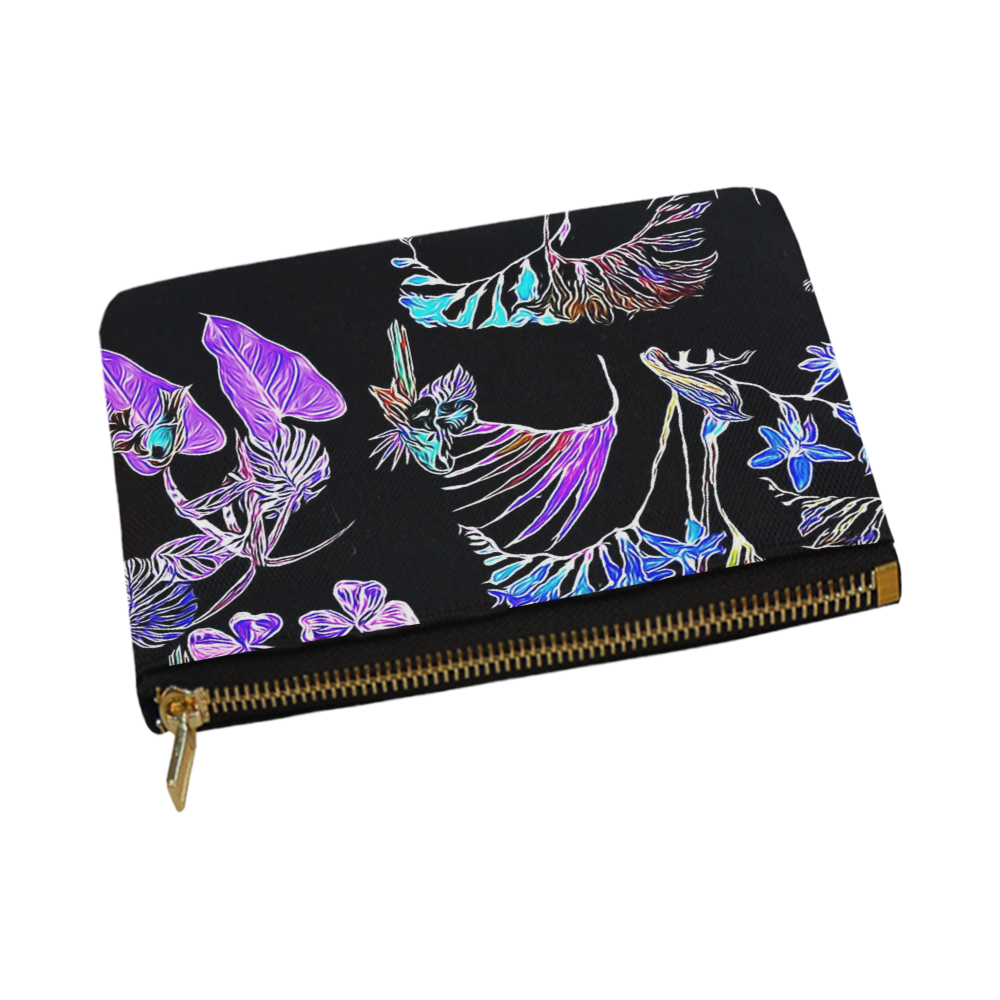 Flowers and Birds B by JamColors Carry-All Pouch 12.5''x8.5''