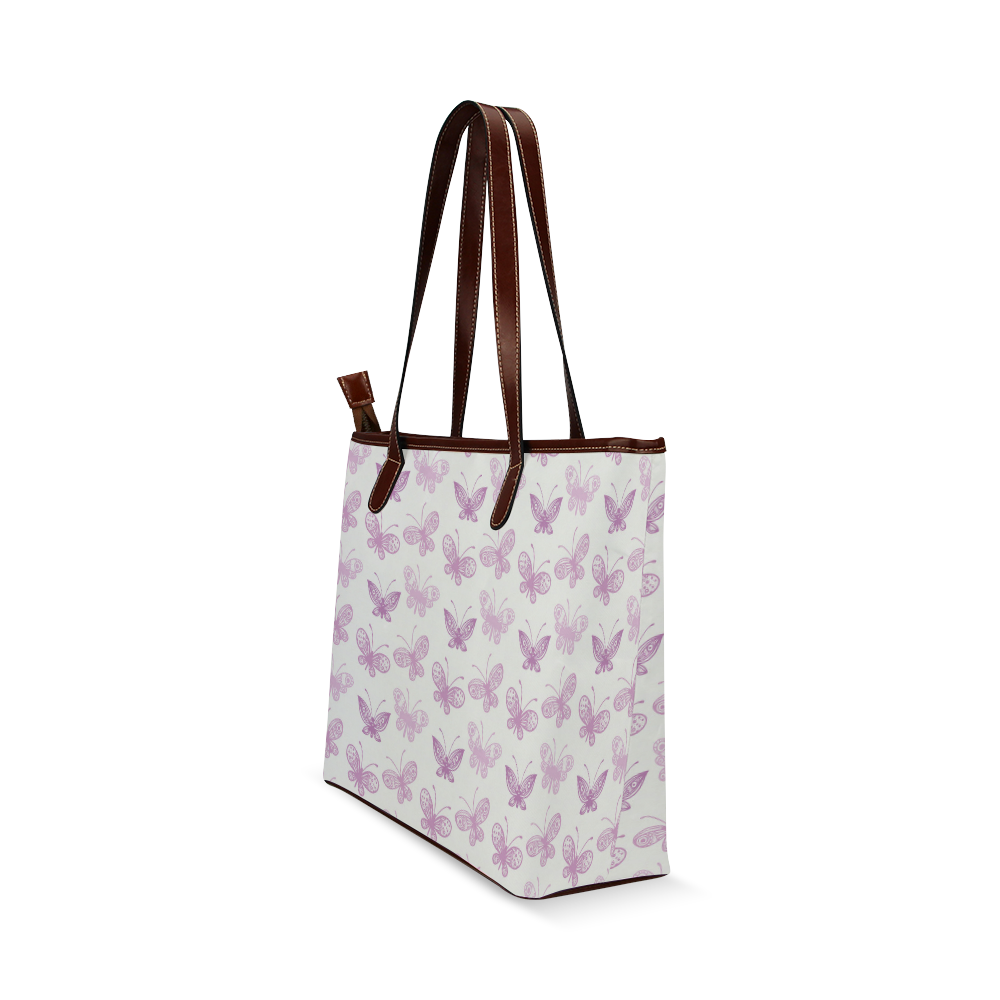 Fantastic Pink Butterflies Shoulder Tote Bag (Model 1646)