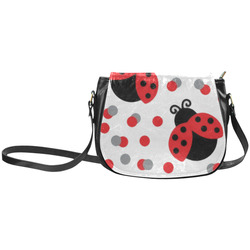 Cute Ladybug Pattern Red Black Classic Saddle Bag/Small (Model 1648)