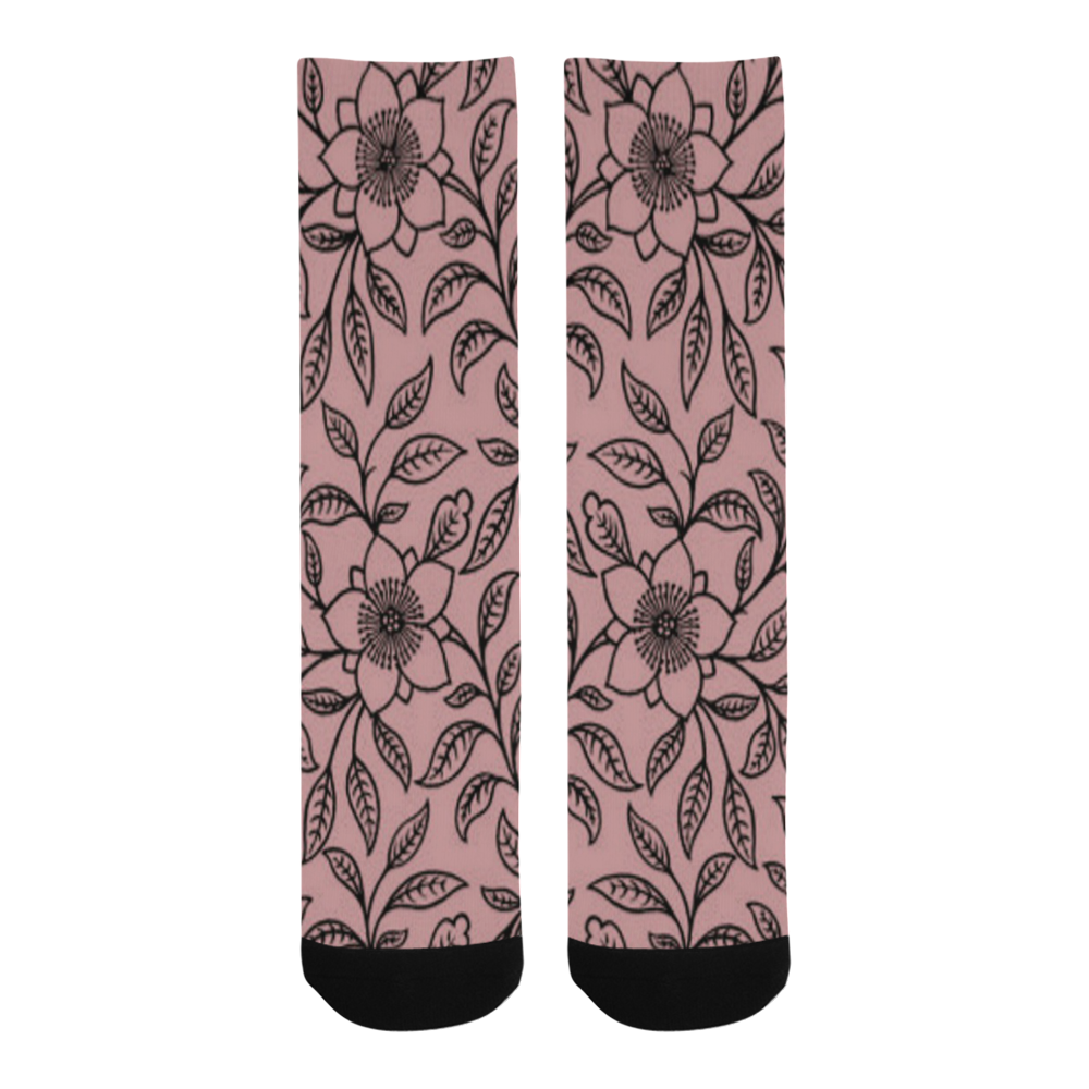Vintage Lace Floral Bridal Rose Trouser Socks