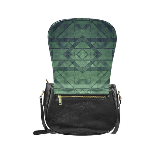 Sci-Fi Green Monster  Geometric design Classic Saddle Bag/Small (Model 1648)