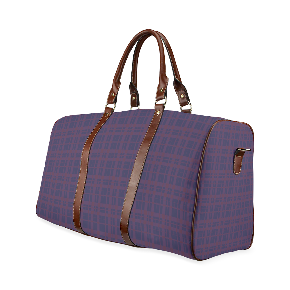 Purple Plaid Rock Style Waterproof Travel Bag/Large (Model 1639)