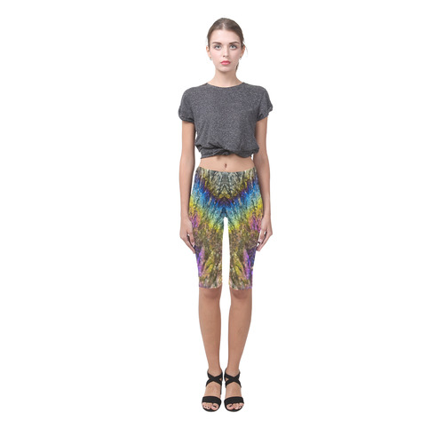 Colorful stone texture Hestia Cropped Leggings (Model L03)