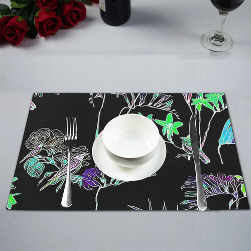 Flowers and Birds C by JamColors Placemat 12’’ x 18’’ (Set of 6)