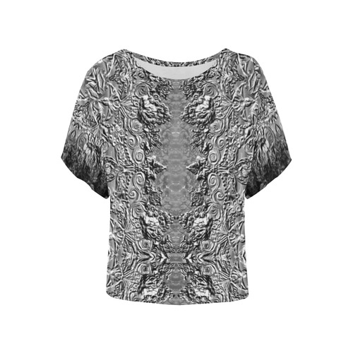 romantic relief 7 v Women's Batwing-Sleeved Blouse T shirt (Model T44)