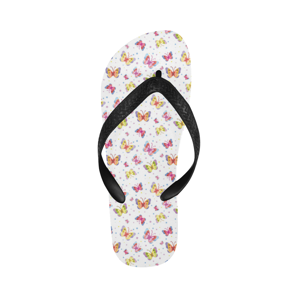 Watercolor Butterflies Flip Flops for Men/Women (Model 040)